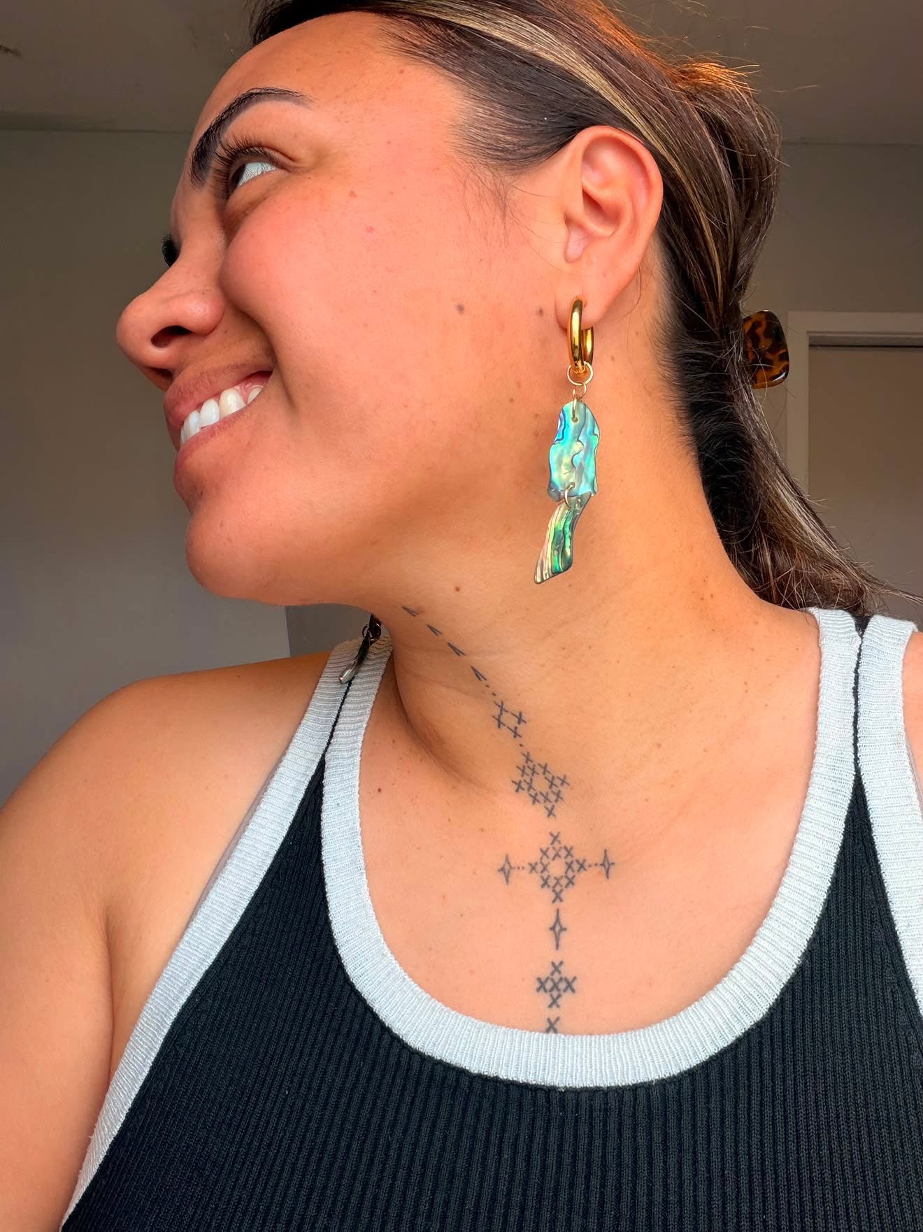 1st Release | ‘NZ Pāua Falls’ Drop Earrings
