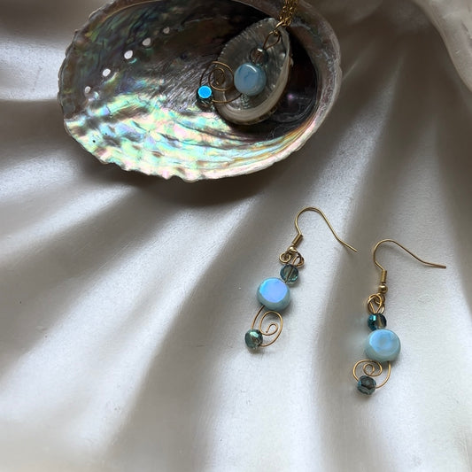 Ocean Azure Earrings + Pendant Duo ( 1of1 )