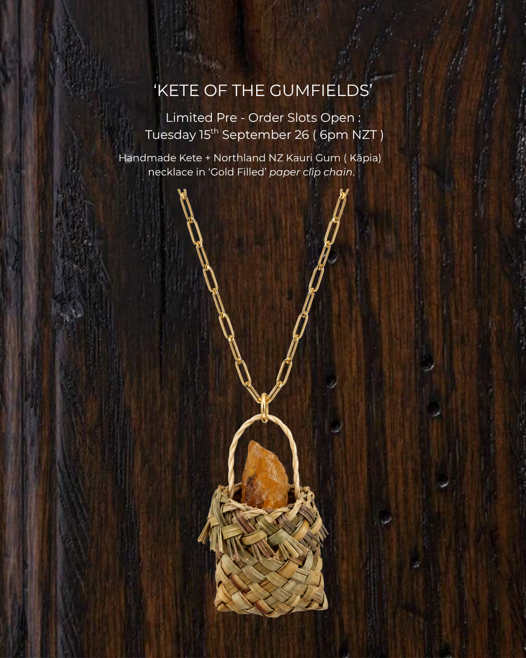 Limited Pre - Order | 'Kete of The Gumfields' Pendant + Chain