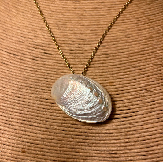 The Mini ' Closed ' Paua Pendant