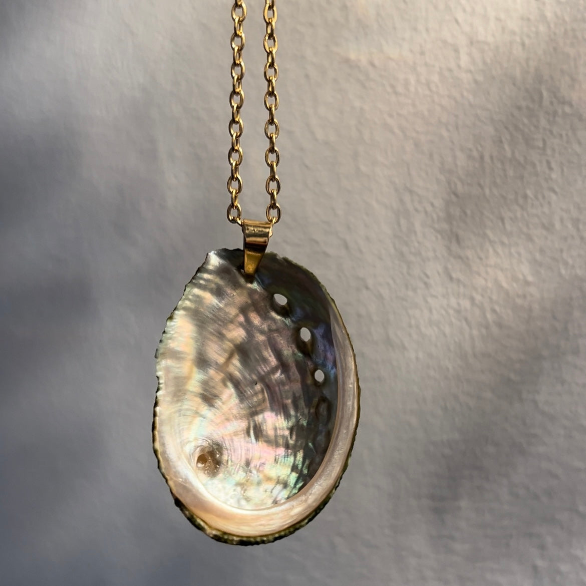 The ' Mini Half Paua ' Pendant + Chain