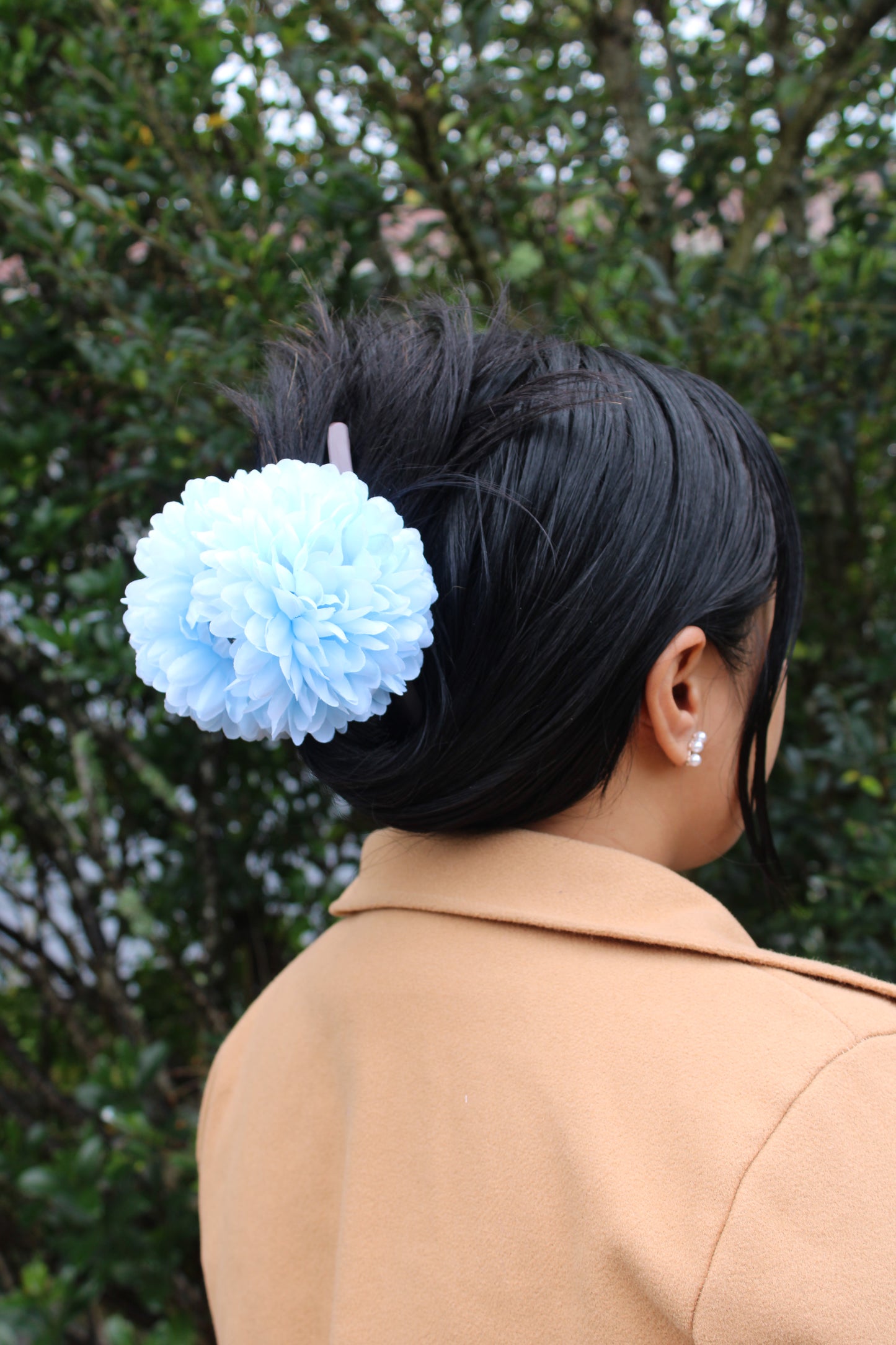 Ocean Blue Dahlia Clip - Made To Order