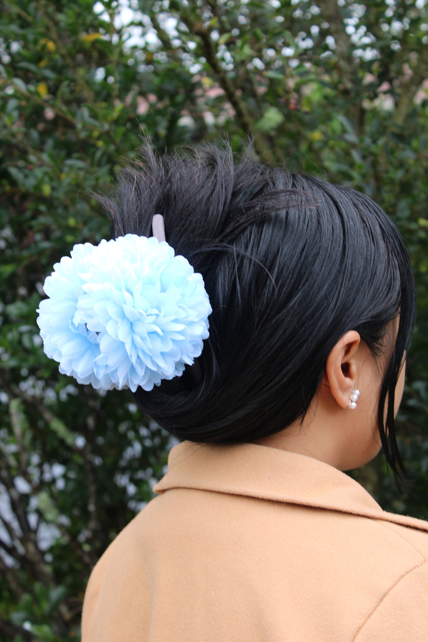 Ocean Blue Dahlia Clip - Made To Order