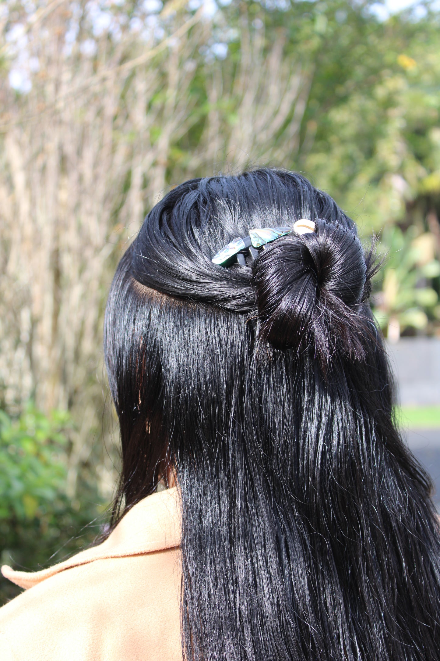 NZ Polished Pāua & Cowrie Hair Piece - Made To Order